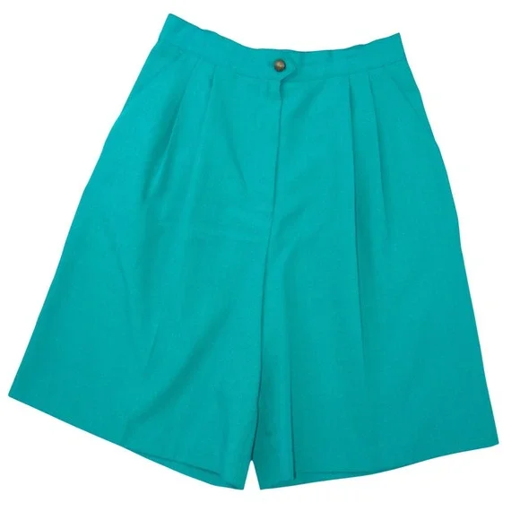 Sag Harbor Vintage Teal Green Blazer and Pleated Shorts Set Womens Large 90s - Picture 8 of 13